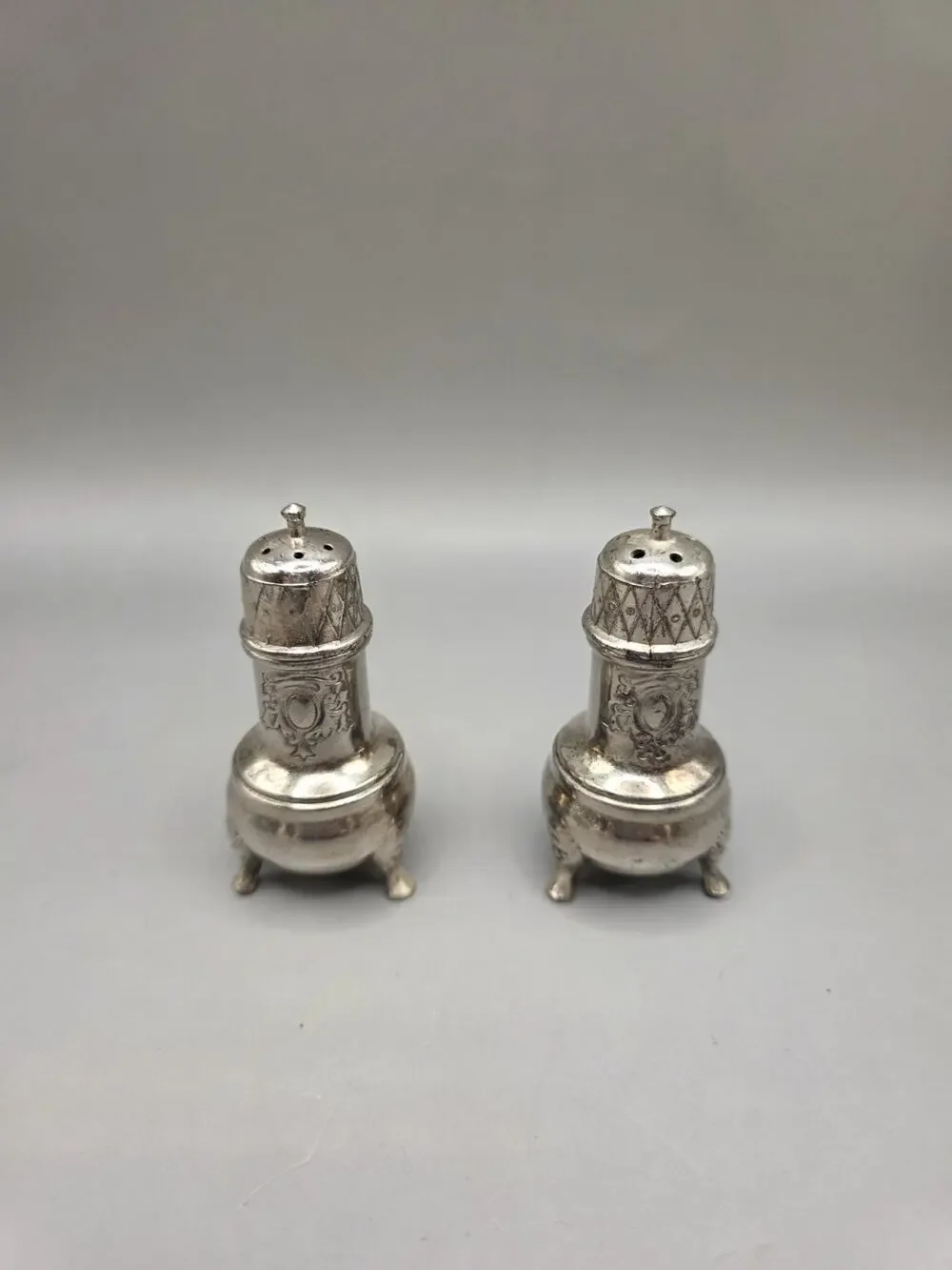 Vintage Silver plated Salt And Pepper Shakers Made In Occupied Japan